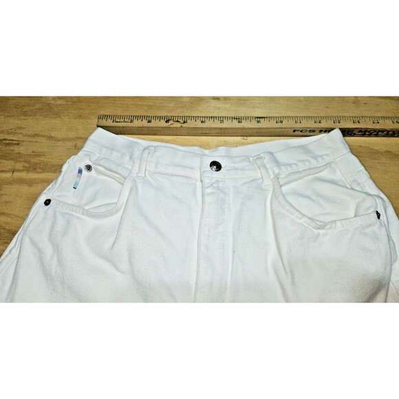 Vintage Gitano White Denim Jeans 14 long Women high Rise tapered leg - Picture 7 of 14